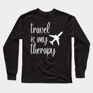 travel is my therapy Long Sleeve T-Shirt